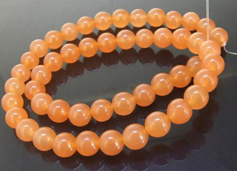 Orange Jade Gemstone Loose Beads 8mm Full Strand LC3-0167