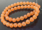 Orange Jade Gemstone Loose Beads 8mm Full Strand LC3-0167