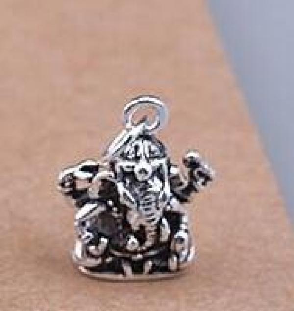 Vintage Thai Silver Ganesha Amulet Charm Pendant