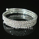 Silver Plated Rhinestone 3-Row Bridal Bracelet