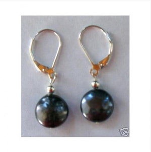 Coin Freshwater Pearl Earring S925 Sterling Silver Hook Dangle Earring