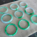 Zheru Jewelry Natural Myanmar Jade Two-Color Bracelet 54-62mm