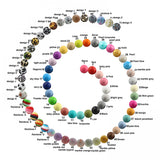 50Pcs 15mm Silicone Round Teething Beads DIY Pacifier Chain Chewable Nursing