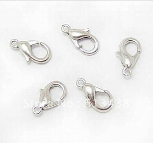 100pcs 15mm High Stainless Steel Lobster Clasp & Hooks DIY Jewelry Accessories
