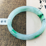 Zheru Jewelry Natural Jadeite Bracelet 54-62mm Two-Color Female Gift