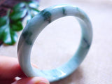 Zheru Jewelry Natural Burmese Light Flower Jade Bracelet 54mm-64mm