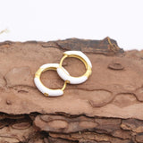 925 Silver Enamel Hoop Earring Candy Dripping Oil Cartilage Piercing Jewelry