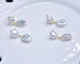 Baroque Keshi Stud Earrings Classic Women Gift Fine Jewelry