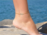 Personalized Old English Stainless Steel Name Anklet