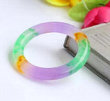 Natural Jade Bangle Bracelet Hand-Carved Fine Charm Jewelry