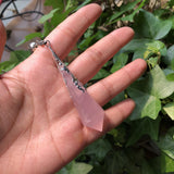 Rose Quartz Pendulum Divination Pendant Crystal Reiki Healing Stone