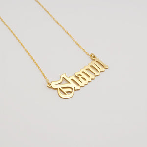 Old English Initial Name Necklace-Gothic Style Name Necklace