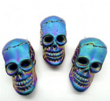 Natural Stone Skull Elephant Wolf Head Titanium Quartz Crystal Charm Pendant