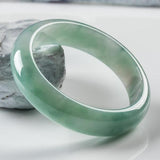 Zheru Natural Burmese Jadeite Light Green Bracelet
