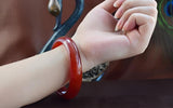 Red Agate Bracelet Natural Jade Jade Bracelet 68MM Ice Seeded Jade Pith