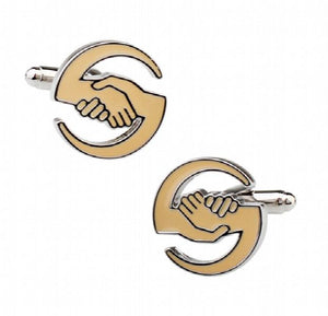 Brown Business Brass Men's Cufflinks