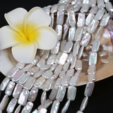 Real Freshwater Pearl Beads String 10x20mm Rectangle Shape