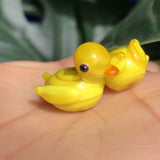 19x16mm Lampwork Duck Shape Glass Animals Pendant Beads