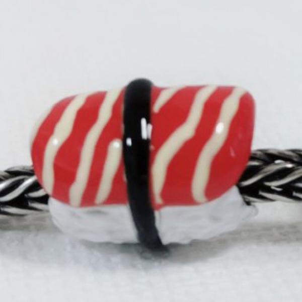925 Silver Salmon Sashimi Sushi Charm Bead Jewelry