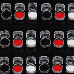 30pcs Acrylic Transparent Jewelry Package Ring Earring Box Wedding Packaging