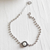 Vintage Silver Bracelet Freshwater Pearl Agate Women Jewelry