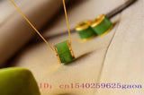 Green Jade Pendant 925 Silver Men Amulets Necklace Charm Jewelry