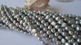 AA Real Pearl Loose Beads Grey Baroque Freshwater Pearl Strands DIY Necklace