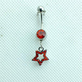 Star Rhinestone Navel Piercing Stainless Steel Belly Ring