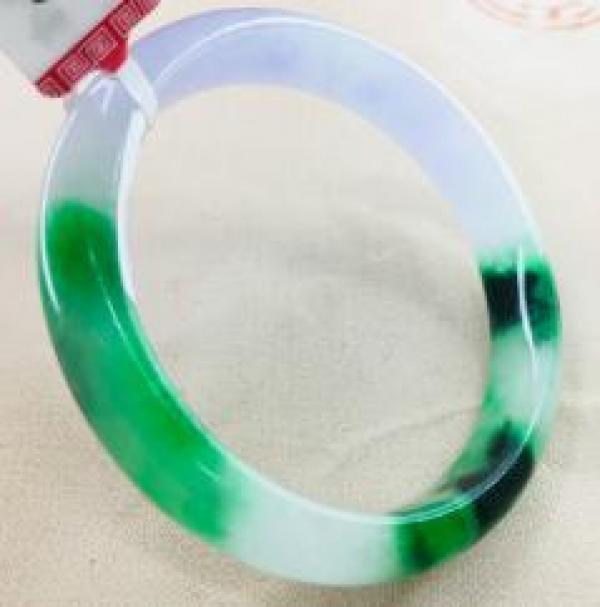 Zheru Jewelry Natural Green Bicolor Jadeite Bracelet 52-61mm Female Gift