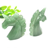 Green Aventurine Unicorn Statue Reiki Animal Figurine Home Office Decoration