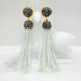 Bohemian Beaded Tassel Earrings Wedding Fringe Hanging Jewelry