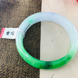 Zheru Jewelry Jadeite Bracelet Natural Green + Yang Green 52-61mm