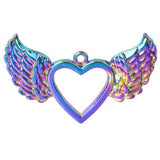 20pcs Alloy Plated Colorful Love Wings Pendant Necklace Bar Jewelry Accessories
