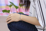 925 Silver Natural Amethyst Love Heart Women Bracelet