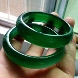 Zheru Natural Agate Chalcedony Ice Green 54-64mm Bracelet Princess Jewelry