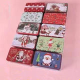 Metal Christmas Tins Candy Cookies Great Packaging Box Kids Party Supplies Case
