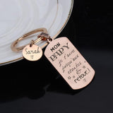 FLYANGEL Engraved Name Papa Keychain Car Key Tag