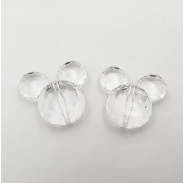 50pcs Transparent Faceted Acrylic Mouse Beads Chunky Jewelry/DIY Jewelry