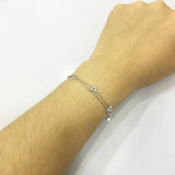 925 Sterling Silver Zircon Triangle Wrist Bracelet For Women