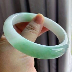 Zheru Jewelry Natural Burmese Jadeite Two-Color 54mm-64mm Bracelet