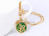 Green Jade Dragon Amulet Pendant Necklace