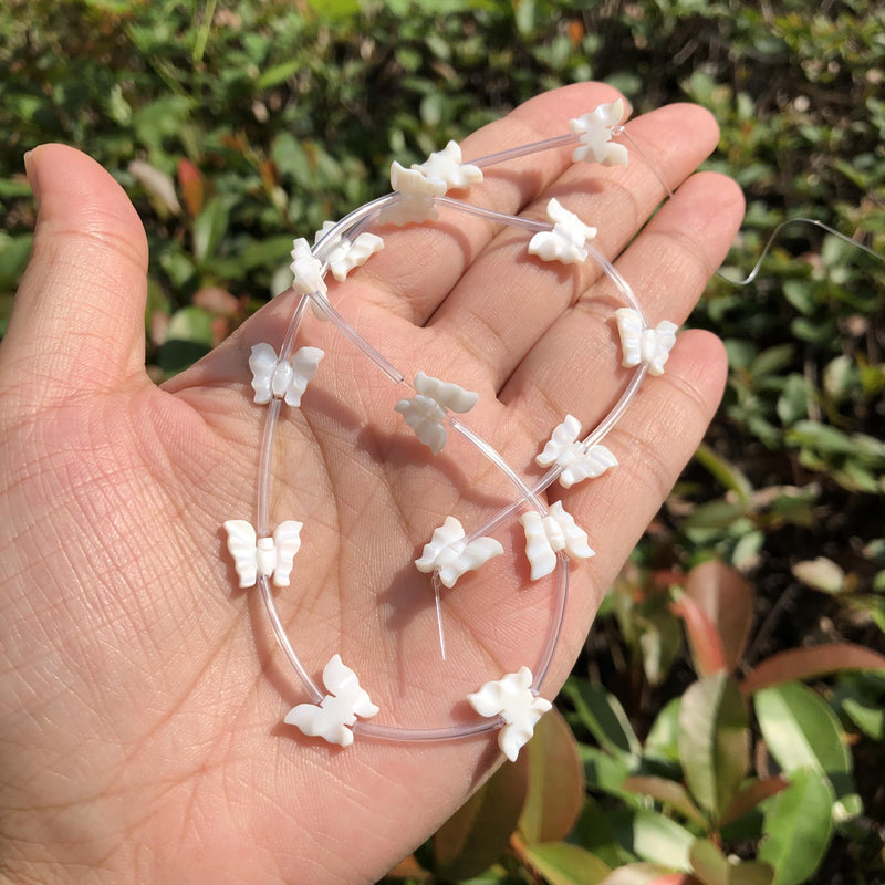 Natural Mother Of Pearl Shell Butterfly Spacer Beads for Jewelry Making