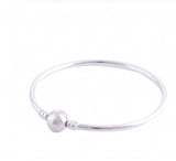925 Silver Pan Bracelets with Round Clasp for Women