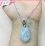 Burmese Ajadeite Zodiac Monkey Pendant Necklace