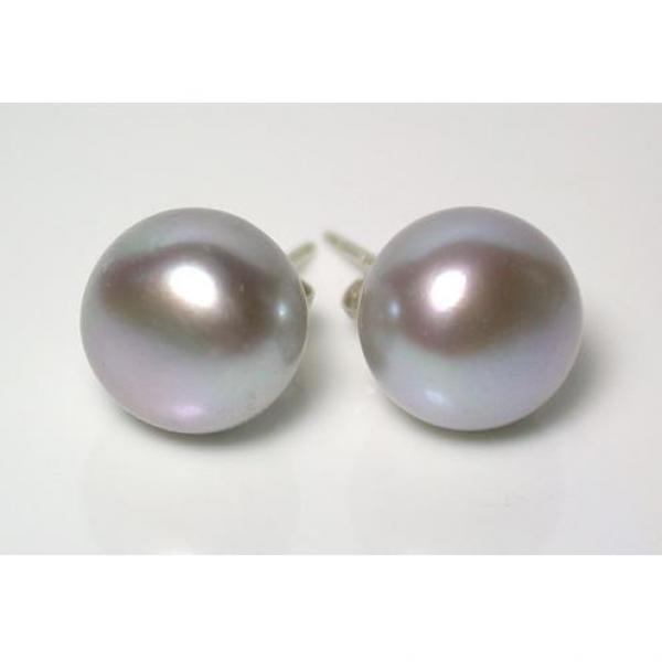 Gray Freshwater Pearl S925 Silver Stud Earrings Fine Jewelry for Women