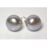 Gray Freshwater Pearl S925 Silver Stud Earrings Fine Jewelry for Women