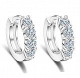 925 Silver Natural Stone Hollow Out Zircon Crystal Earrings