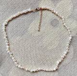 Baroque Freshwater Pearl Choker Necklace 5mm Irregular Nuggets Short Collar