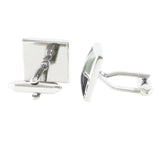 Curved Square Grey Cats Eye Stone Cufflinks Father's Birthday Cuff Links