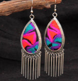 Miao Silver Plated Embroidered Dangle Jewelry